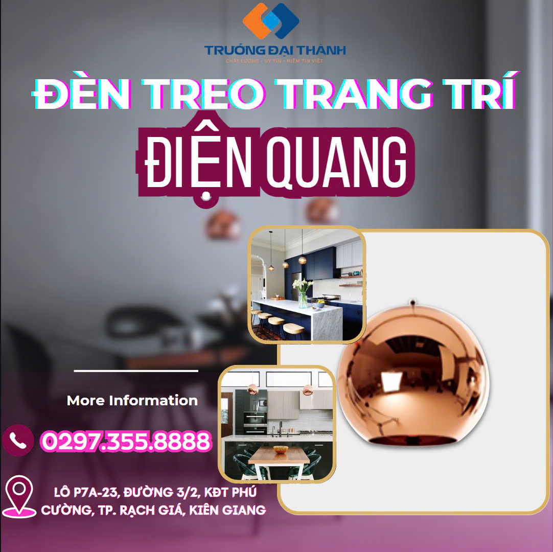 F487F66a6cA0HdA Đèn treo trang trí Điện Quang ĐQ HDL03 D150CO ( Thân hình tròn, D150 )