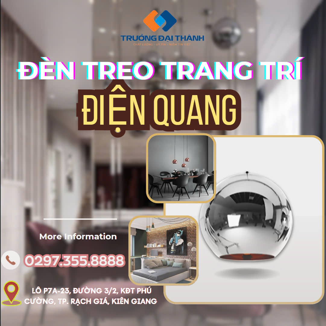 F487F66a6cA0HdA Đèn treo trang trí Điện Quang ĐQ HDL03 D150CH ( Thân hình tròn, D150 )