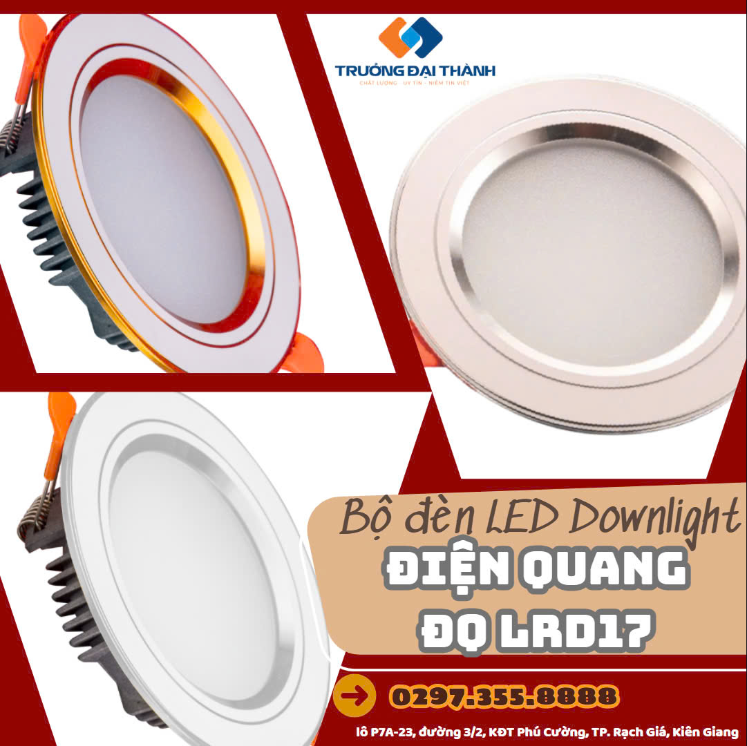 Ea18Ch9a61BfA72 Bộ đèn LED Downlight Điện Quang ĐQ LRD17 (078CS/098CS đổi màu Ø90 bầu nhôm kín)